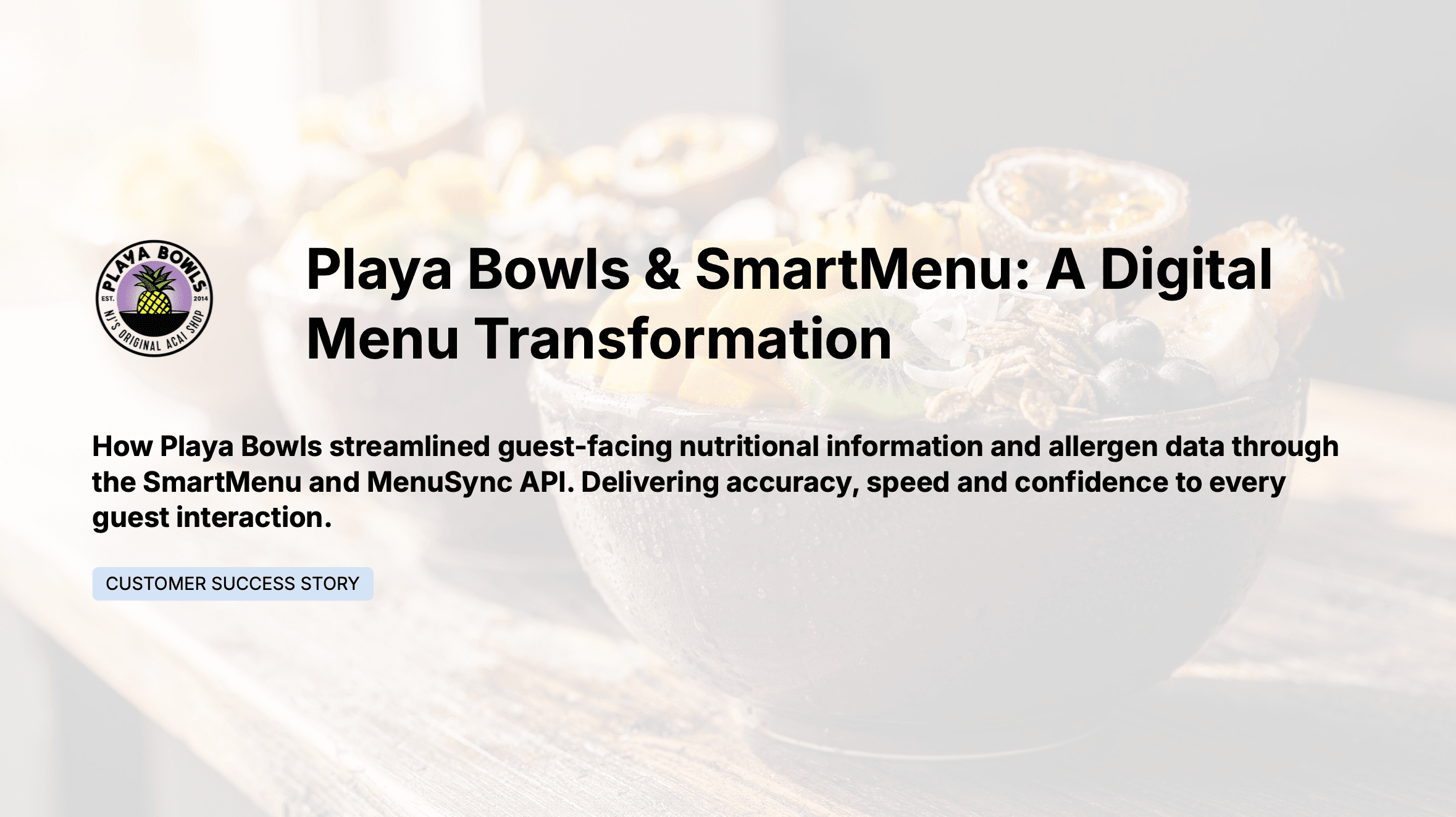Playa Bowls & SmartMenu: A Digital Menu Transformation